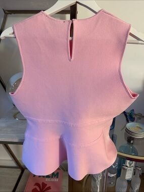 Zara Light Pink Sleeveless Peplum Top
